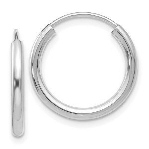 Black Bow Jewelry 2mm x 18mm 14k White Gold Polished Round Endless Hoop Earrings - 1 of 4