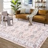 Vintage Persian Area Rug Farmhouse Floral Machine Washable Rug, Stain Resistant Non-Slip - 2 of 4