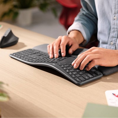 Logitech ERGO K860 Ergonomic Full-Size Wireless Scissor Keyboard with Wrist Rest - Black