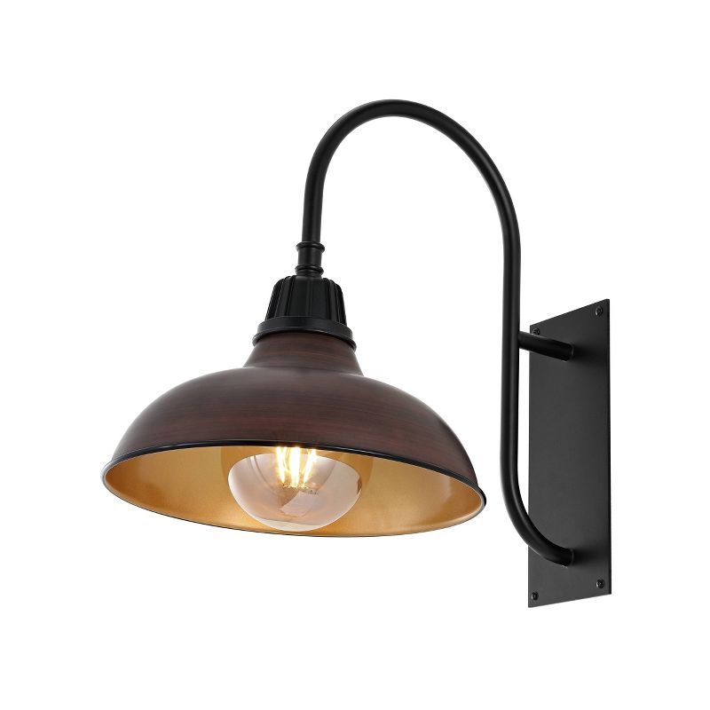 12.25" 1-Light Stanley Farmhouse Industrial LED Gooseneck Arm Outdoor Sconce - JONATHAN Y, 4 of 11