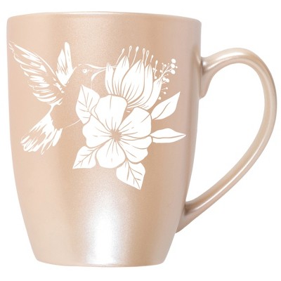 Elanze Designs Hummingbird Flower Precious Pearl 10 ounce New Bone China Coffee Cup Mug