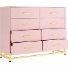 Dresser TV Stand, 8 Drawer Dresser for Bedroom, Wooden Chest of Drawers, Metal Handles & Legs, Dresser Storage Organizer for Living Room, Hallway - 2 of 4