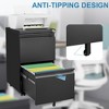 INFURNIC Decorative Storage Cabinet Rolling 2 Drawer File Cabinet with Lock for Office Use, Black, 17"*20"*28" - 3 of 4