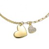 Guili Elegant 14K Gold Plated Adjustable Heart Charm Bracelet with Sparkling Cubic Zirconia - Perfect for Adding a Touch of Glamour to Any Look - 2 of 3