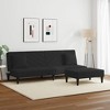 vidaXL Black Velvet Convertible Sofa Bed Set with Footstool and Pillows - 78.7” Modern 2-in-1 Daybed/Twin Bed for Living Room, Lounge - 2 of 4