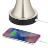 360 Lighting Seymore Modern Table Lamps 26" High Set of 2 White Softback with USB Charging Port LED Touch On Off Silver Drum Shade for Bedroom Desk - 2 of 4