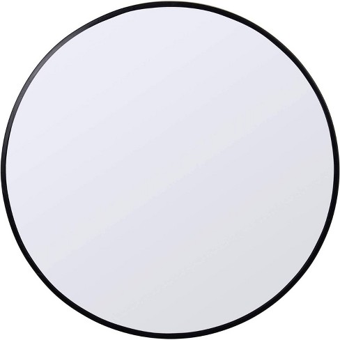 Kiera Grace 27.5" Traditional Wall Mirror Black: Modern Round, Rubber ...