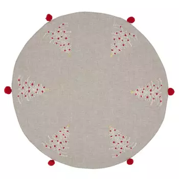 Saro Lifestyle Embroidered Christmas Trees Round Placemats (set Of 4) :  Target
