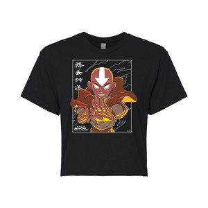 Women's - Avatar: The Last Airbender - Avatar State Aang Cropped Graphic T-Shirt - 1 of 4