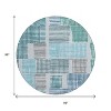 Aqua Ivory And Gray Geometric Washable Indoor Outdoor Area Rug - 3 of 4