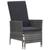 vidaXL 2 Piece Patio Lounge Set with Cushions Poly Rattan Gray - 3 of 4