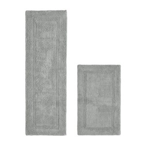 Lux Premium 100% Cotton Tufted Solid Reversible 2 Piece Bath Rug Set – Ultra-Soft, Water-Absorbent, Durable, Machine Washable Bathroom Rug - 1 of 4