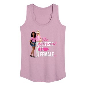 Women's - Barbie - The Present/Future Is Female Graphic Racerback Tank - 1 of 4