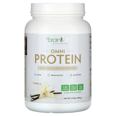 BrainMD Omni Protein, Plant-Based Protein Powder, Vanilla, 2.38 lbs (1,080 g)