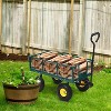 Heavy Duty Steel Garden Wagon Cart with Removable Sides, All Terrain Tires, Rolling Mesh Utility Wagon for Lawn Farm - 4 of 4