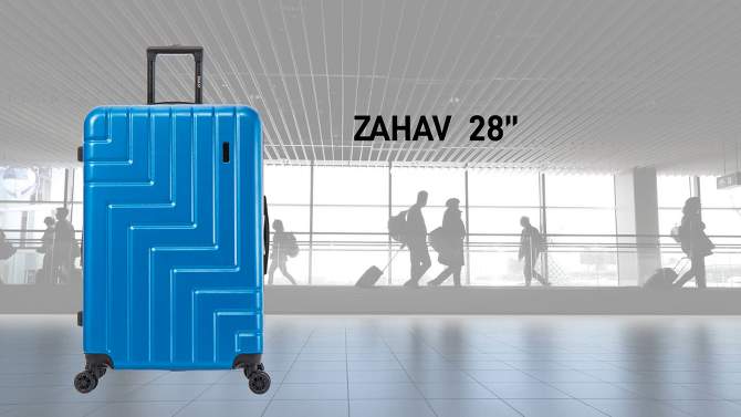 DUKAP Zahav Lightweight Hardside Large Checked Spinner Suitcase - Teal, 2 of 19, play video