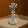 Floral Accent Candle Holder, Distressed Blue Finish Candle Holder, Vintage Rustic Home Decor, Large Size, 1pc - 3 of 4