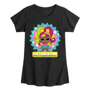 Girls' - LOL Surprise! - Outrageous -Glow Grrrl Fitted Short Sleeve Graphic T-Shirt - 1 of 3