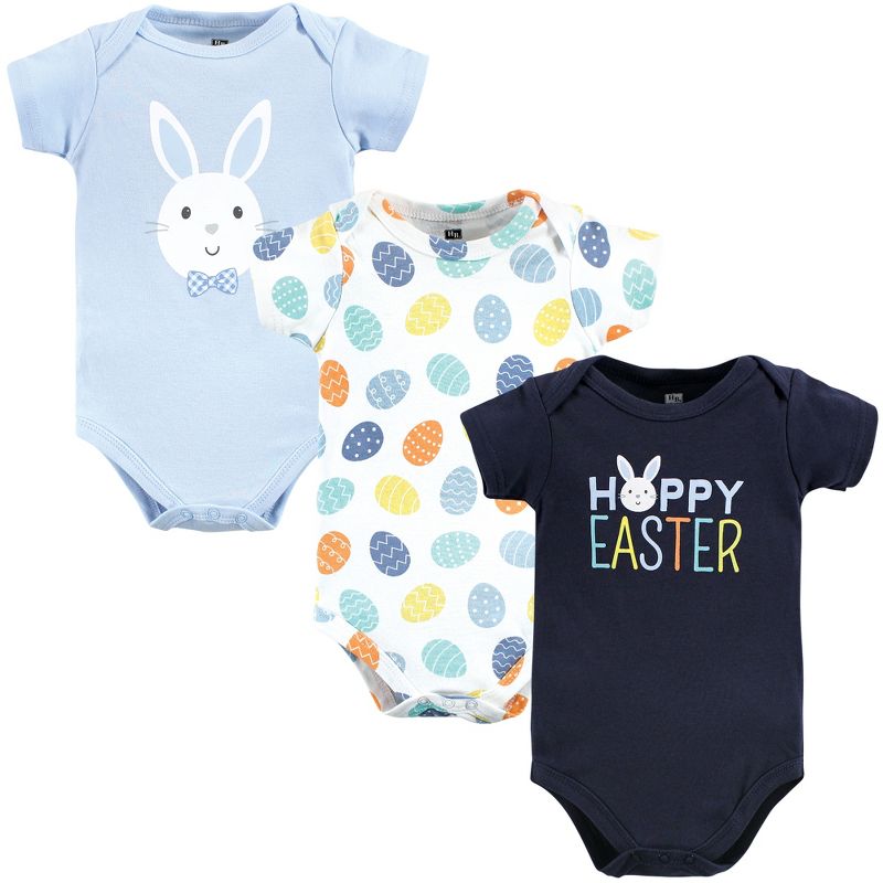 Hudson Baby Infant Boy Cotton Bodysuits, Hoppy Easter, 1 of 7