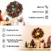 TackView 18" Prelit Christmas Wreath for Front Door, Christmas Wreath with Red Green Plaid Ribbon Pinecones Ball Oranments - 3 of 4