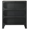 vidaXL Gray Metal and MDF Storage Cabinets - Set of 2, 3 Mesh Doors Design, Easy-to-Clean, Assembly Required, Spacious Shelving Unit - 4 of 4