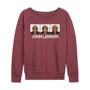 Women's - John Lennon - Glasses Portrait Lightweight French Terry Wide Neck Long Sleeve Shirt - 1 of 4