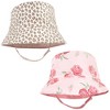 Hudson Baby Infant Girl 4Pc Sun Protection Hat, Blush Rose Leopard Mint Floral Leopards, 0-12 Months - 2 of 3