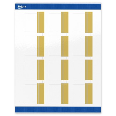 Avery Printable Square Labels, Gold Double-Dipped Edge, 2" x 2", Glossy White Square Labels, Permanent, Laser/Inkjet, 120ct, Great for Product Labels