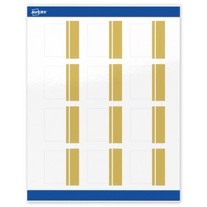 Avery Printable Square Labels, Gold Double-Dipped Edge, 2" x 2", Glossy White Square Labels, Permanent, Laser/Inkjet, 120ct, Great for Product Labels - 1 of 4
