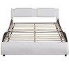 NicBex Full/Queen Upholstered Faux Leather Platform Bed Frame with LED Lights,Wave Like Curve Low Profile Platform Bed Frame,Wood Slats Support - 4 of 4