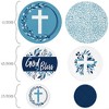Big Dot of Happiness Blue Elegant Cross - Boy Religious Party Giant Circle Confetti - Party Decorations - Large Confetti 27 Count - 2 of 4