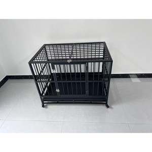 Coucheta heavy Duty Metal Dog Crate – Large Double-Door Cage w/ Wheels, Folding Indoor Pet House & Removable Tray - 1 of 1