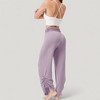 Anna-Kaci Active Women's Wide Leg Lounge Pants with Fold Over Waistband and Adjustable Drawstring Hem - 4 of 4