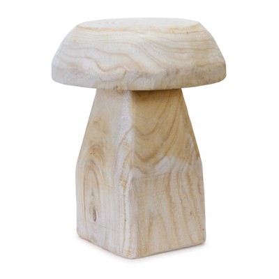 Melrose Wood Mushroom Stool 15.5"H