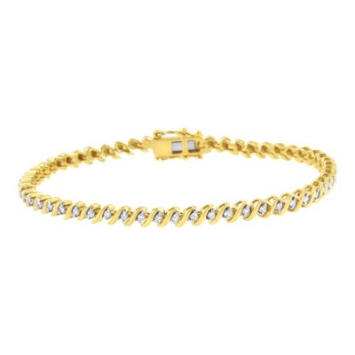 Haus of Brilliance 10K Yellow Gold Plated Silver 1/2 Cttw Diamond S Link Tennis Bracelet