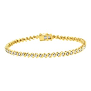Haus of Brilliance 10K Yellow Gold Plated Silver 1/2 Cttw Diamond S Link Tennis Bracelet - 1 of 4