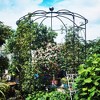 Gulches Metal Garden Arch Iron Garden Arbors Gazebo 81.3inch x 114.2inch High Birdcage Shape Pergola Pavilion for Wedding Ceremony Outdoor Black - 2 of 4