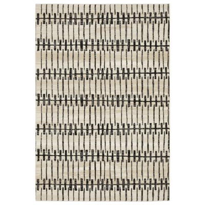 Oriental Weavers Raylan RAY11 Beige/ Black Indoor Area Rug - 5'3" x 7'6"