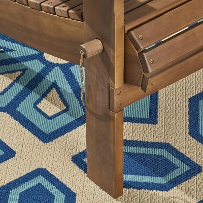 Cara Dark Brown Foldable Acacia Wood Adirondack Chair