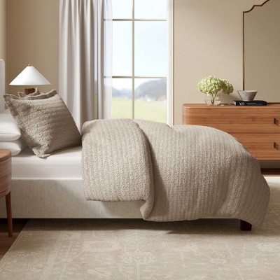 100% Cotton Textured Waffle Weave Duvet Cover & Sham Set - Great Bay Home