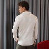 Campus Sutra Men Men's Daisy White Metallic Pleated Shirt - 4 of 4