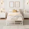 White Trundle Bed Frame with Lockable Casters, Twin Size Pop Up Day Bed Foldable Metal Platform - 2 of 4