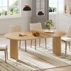 SpassWay 30" Height Elegant Oval Wooden Table Versatile Dining, Conference Gathering Solution with Dual Pedestal Base in Black/Walnut/Natural Finish - 2 of 4