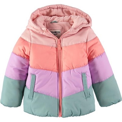 OshKosh B Gosh Brandclub OshKosh B Gosh Little Girls Heavyweight Color Block Winter Coat Multi Color 6X