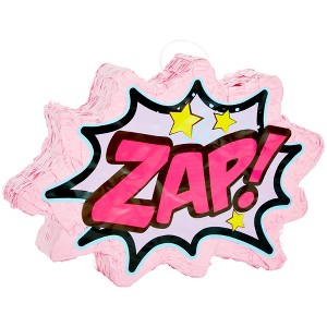 Blue Panda Pink Comic Book Zap Pinata for Girls, Superhero-Themed Party Supplies and Decorations (17x11.2 in) - 1 of 4