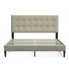 Glenwillow Home Kaya Upholstered Platform Bed, Buttonless Tufting, Mattress Foundation, Wood Slat Support, No Box Spring Needed, Beige, Queen - 3 of 4