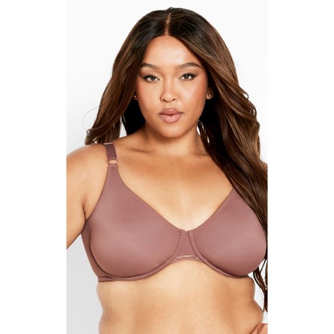 AVENUE | Women's Plus Size Fashion Smooth Back Bra - brown - 52D