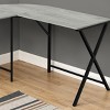 INFURNIC Desks 55"L Modern L Shape Corner Desk with Spacious Surface and Sturdy Black Metal Base, Grey, 55.25"*55.25"*29.75" - 4 of 4