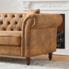 TIRAMISUBEST 83"/ 66" Upholstered Chesterfield ‌tech Fabric Sofa, Armrest Sofa, Couch, 3 Seater Living Room Furniture - 4 of 4