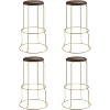 Kings Brand Furniture 4-Pack Stack Stools, Upholstered w/Metal Legs Backless Stackable  Bar and Counter Height Stool, Dining Room Kitchen Chairs - 3 of 4